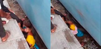 #VIDEO // Madre e hijos caen a vía del tren y la madre usa su cuerpo para salvarlos