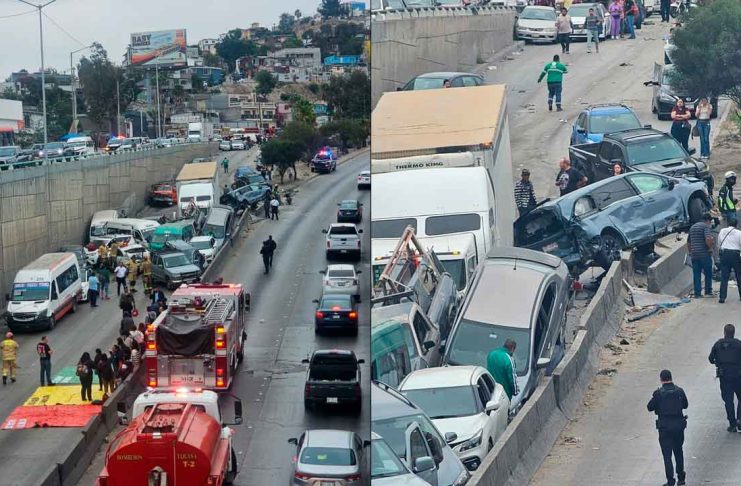 #VIDEO // Tráiler embiste a más de 30 vehículos en el bulevar Lázaro Cárdenas; reportan múltiples heridos