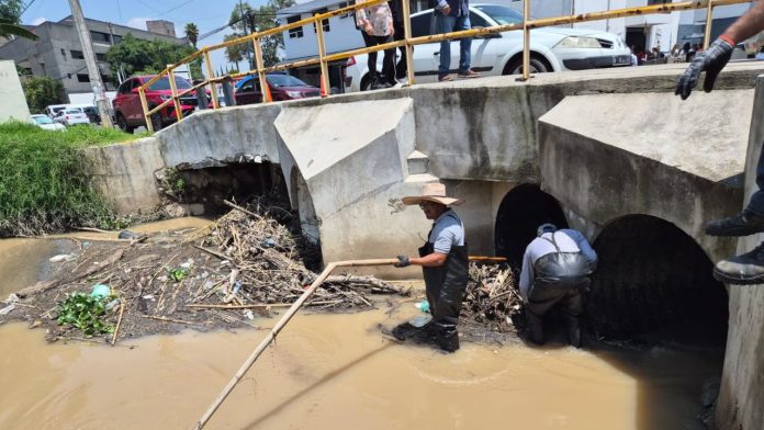 Realiza Sindicato de Limpia intensas labores de limpieza en el Dren Barajas