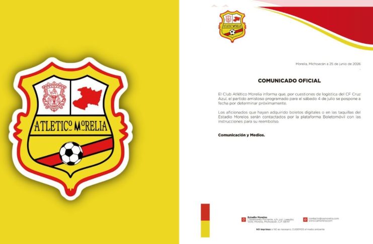 ¡Se cae el duelo! Club Atlético Morelia vs Cruz Azul queda suspendido de última hora