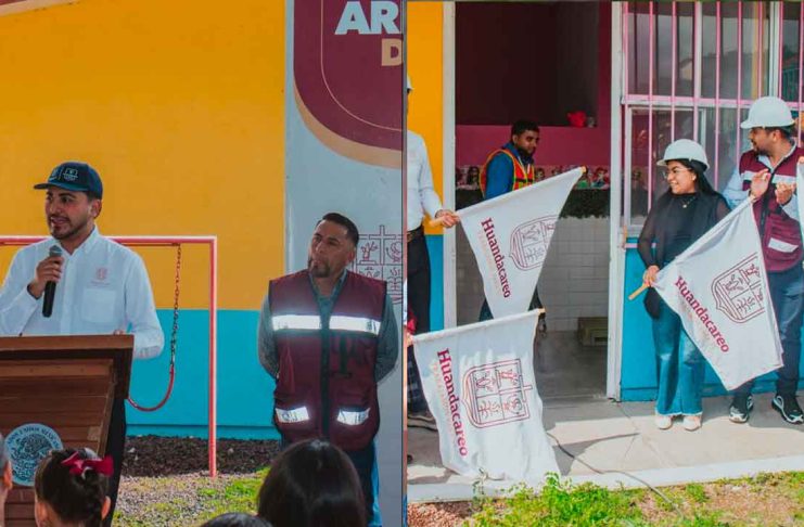 Alexis Velázquez arranca rehabilitación de Jardín de Niños en Huandacareo