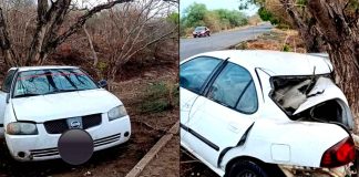 Automovilista queda herido tras chocar contra árbol en la Huetamo-San Lucas