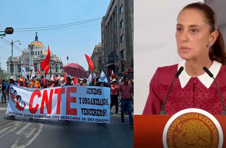 #VIDEO // Sheinbaum señala provocaciones en protesta de la CNTE: “No creo que sean maestros”