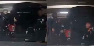#VIDEO // Captan a policía dispararle por accidente a otro oficial en un estacionamiento en Pasadena, California