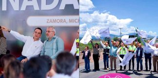 Carlos Soto y Alfredo Ramírez Bedolla ponen en marcha obras de carreteras en Zamora