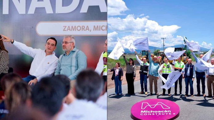 Carlos-Soto-y-Alfredo-Ramírez-Bedolla-ponen-en-marcha-obras-de-carreteras-en-Zamora