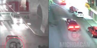 #VIDEO // Choca contra el Acueducto de Morelia y huye; lo detienen por las cámaras del C5
