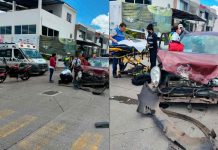 Ocurre choque entre dos vehículos en Jardín de la Montaña; hay una herida
