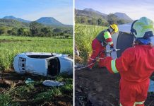 Automovilista resulta lesionado tras volcadura en la carretera Tacámbaro-Puruarán