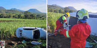 Automovilista resulta lesionado tras volcadura en la carretera Tacámbaro-Puruarán