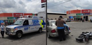 Motociclista herida tras chocar contra auto en la colonia Industrial