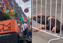 #VIDEO // Joven cae de espaldas desde un camión durante festejo por triunfo de México en el Zócalo