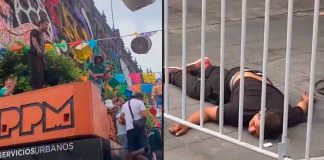#VIDEO // Joven cae de espaldas desde un camión durante festejo por triunfo de México en el Zócalo