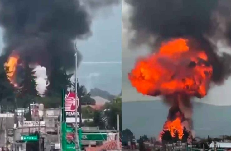 #VIDEO // Impresionante explosión en Puebla: estalla pipa con presunto combustible robado en Tepeaca
