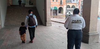 Policía Morelia localiza y reúne con su familia a menor extraviado en el Centro Histórico