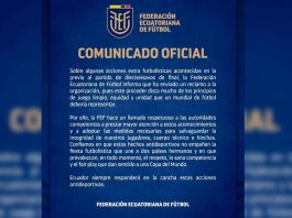 La Federación Ecuatoriana de Fútbol denuncia presuntas acciones antideportivas antes del duelo de octavos de final