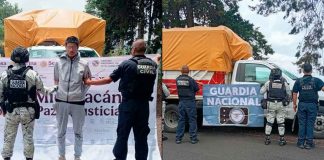 GC y GN recuperan camioneta robada y detienen a presunto responsable en la Villa Madero-Acuitzio del Canje