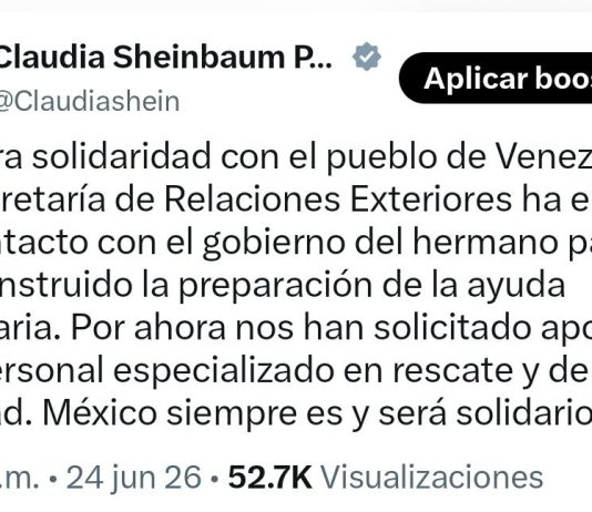 México ofrece ayuda humanitaria a Venezuela tras los terremotos