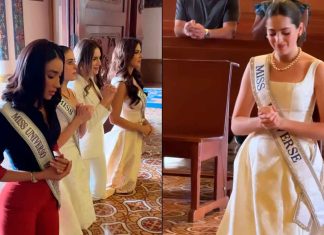 #VIDEO // Miss Universo, Fátima Bosch se hincan en la Basílica de Costa Rica