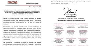 Morena denuncia fraude, compra de votos y persecución política tras elecciones en Coahuila