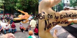 #VIDEO // Protesta deja destrozos en símbolos del Mundial sobre Paseo de la Reforma