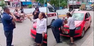 #VIDEO // Adulta mayor confronta con un machete a policías para evitar que le quiten su placa en Chiapas