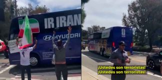 #VIDEO // “¡No nos representan!”: Protestan contra la Selección de Irán a su llegada al estadio en Los Ángeles