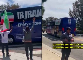 #VIDEO // “¡No nos representan!”: Protestan contra la Selección de Irán a su llegada al estadio en Los Ángeles