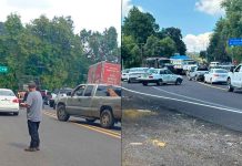 Bloquean la carretera Uruapan-Paracho; exigen búsqueda de dos desaparecidos