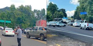Bloquean la carretera Uruapan-Paracho; exigen búsqueda de dos desaparecidos