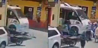 #VIDEO // Mujer resulta lesionada tras ser arrollada por unidad de transporte en Zacatlán