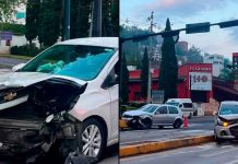 Se registra choque entre dos autos sobre avenida Camelinas, al sur de Morelia