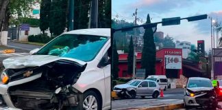 Se registra choque entre dos autos sobre avenida Camelinas, al sur de Morelia
