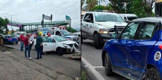 Se registra choque entre dos autos en el Libramiento Sur de Morelia; hay dos personas heridas