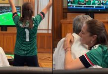 #VIDEO // Claudia Sheinbaum celebra el gol de Luis Romo en el triunfo de México