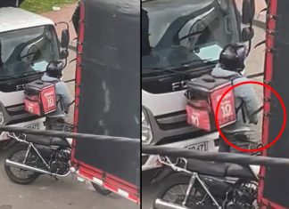 #VIDEO // Repartidor es captado realizando actos obscenos frente a menores en Bogotá