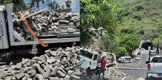Camión de “Bloquemich”se estrella contra camellón de la avenida Rotarismo, al sur de Morelia