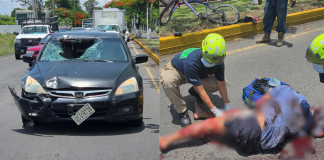 Ciclista presuntamente se lanza contra auto y resulta herido