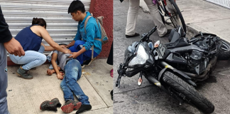 Camioneta embiste a motociclista en la colonia Ramírez de Zamora