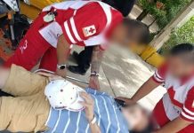 Motociclista herido al chocar contra unidad del transporte público, en Huetamo
