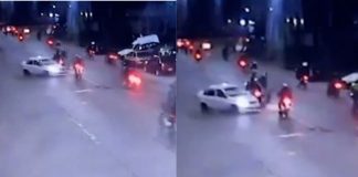 #VIDEO // Auto embiste a caravana de más de cien motos; reportan un muerto y seis heridos