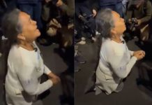 #VIDEO // “No queremos hacer daño” madre buscadora se arrodilla y suplica a policías que la dejen pasar
