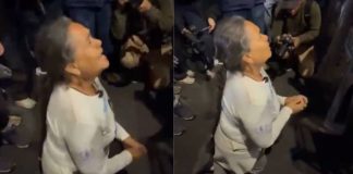 #VIDEO // “No queremos hacer daño” madre buscadora se arrodilla y suplica a policías que la dejen pasar