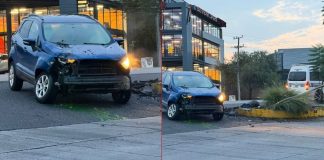 Se registra choque entre auto y patrulla de la Policía Auxiliar en Morelia