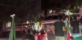 #VIDEO // Policías disparan al aire para dispersar a aficionados en Apatzingán
