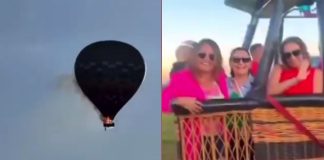 #VIDEO // Globo aerostatico se prende fuego y deja toda una familia de turistas muertos