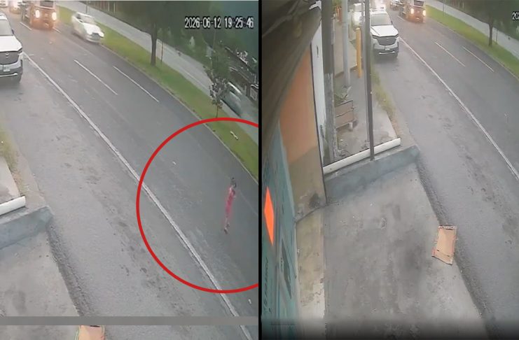#VIDEO // Joven salva a bebé de ser atropellada en la Carretera Nacional de Nuevo León