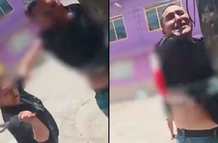 #VIDEO // Madre agarra a cinturonazos a su hijo por presunto robo de una bocina en Nezahualcóyotl