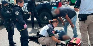 Motociclista de la tercera edad resulta herido tras derrapar en la Morelos Norte de Morelia