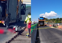 Joven motociclista muere arrollada por camión nodriza, en la autopista Siglo XXI